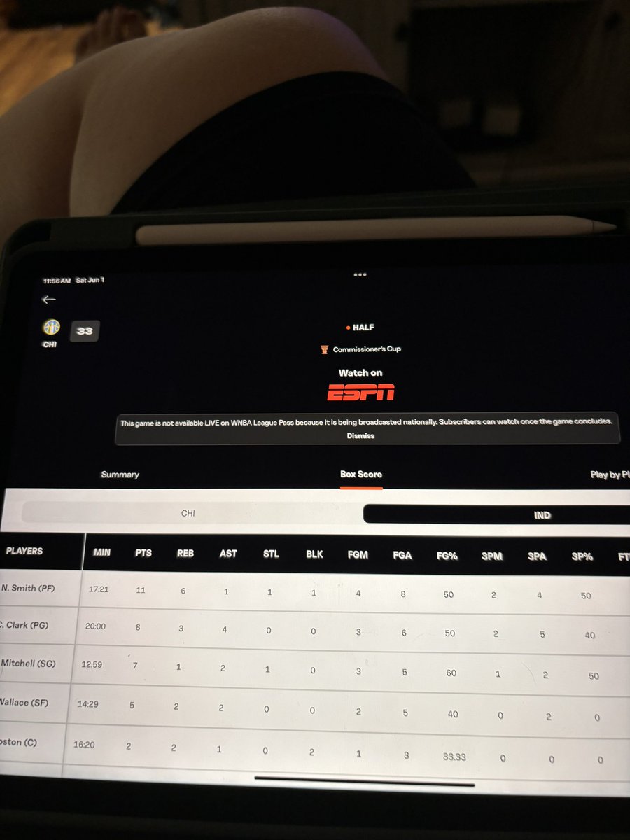 Maybe I'm late to this- but I have <a href="/WNBA/">WNBA</a> league pass, <a href="/espn/">ESPN</a>+, Disney +...  as well as several other things..

and I still can't watch the <a href="/IndianaFever/">Indiana Fever</a> game today without an additional cable or streaming service subscription? 

I won't be watching....