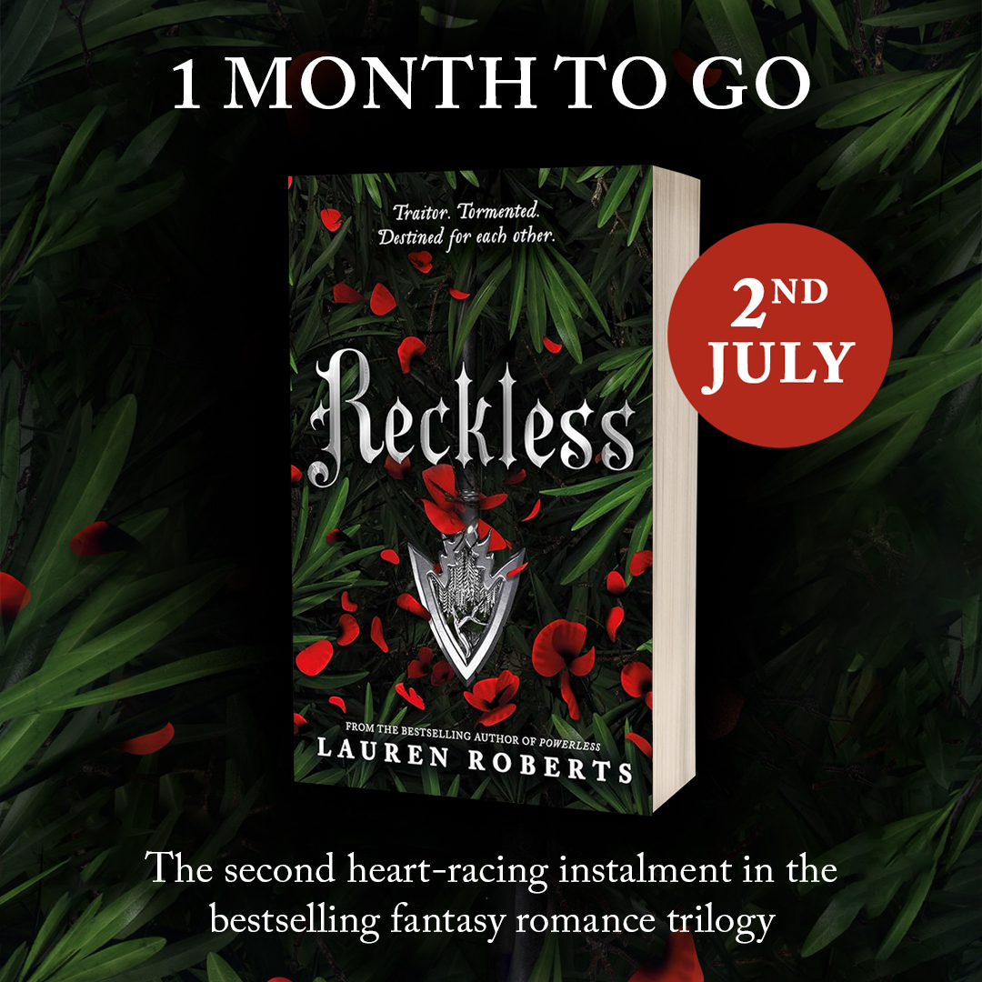 🚨 The countdown is on !!! 🚨

How far will Kai go for duty and what will Paedyn do to survive? Only one month until we find out ... 🖤 🗡️ ❤️ 

#recklesslaurenroberts #powerlesslaurenroberts #romantasy #yareads