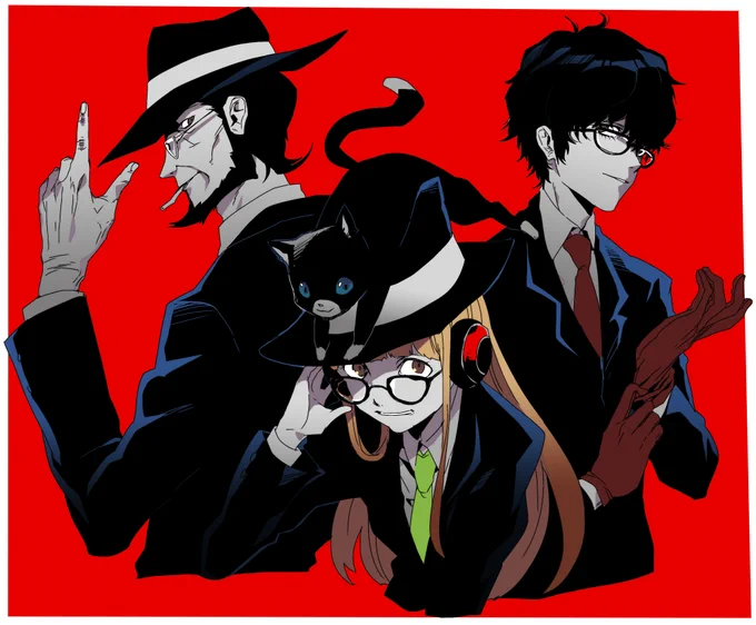 アカウント始めたてに描いたP5の絵 懐かしい 