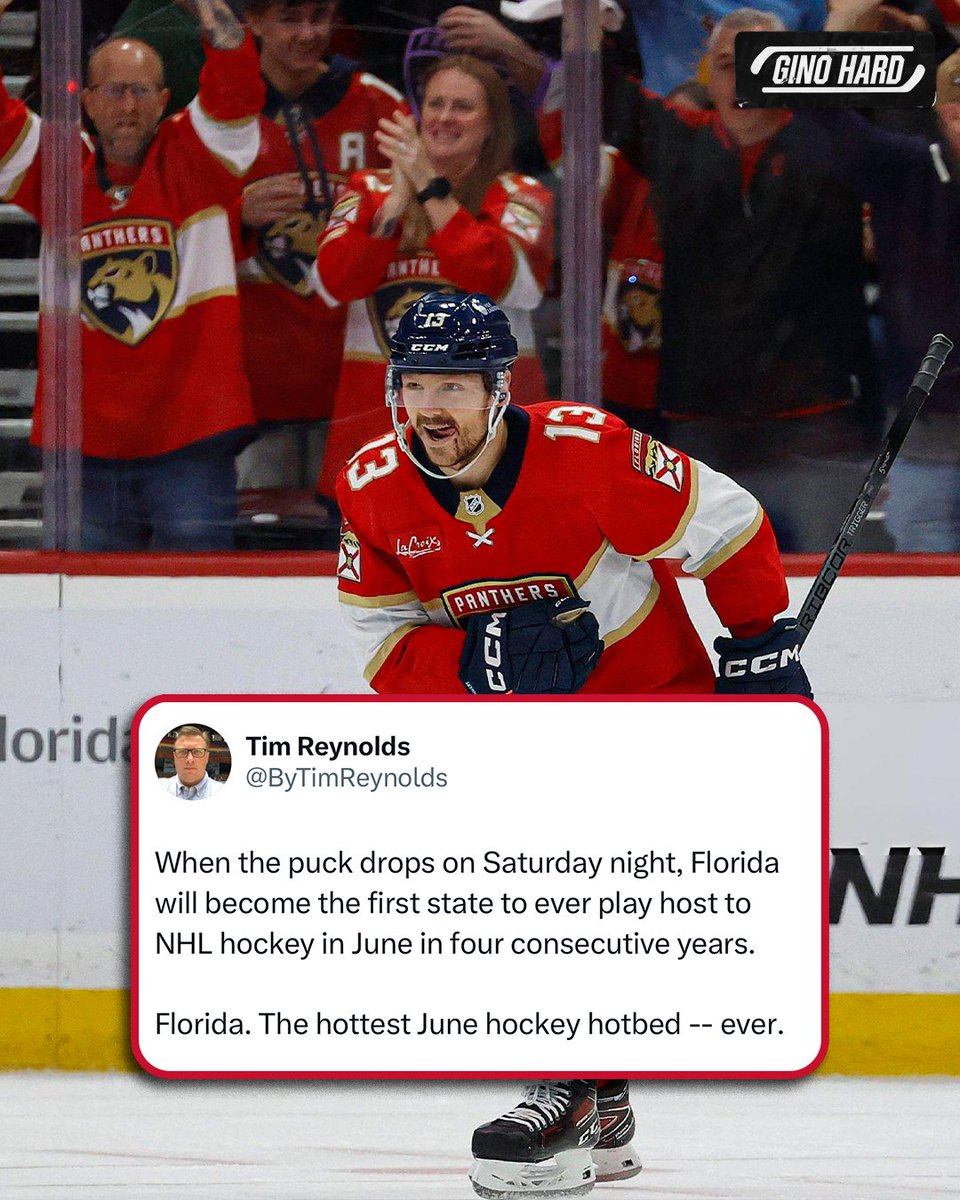 Gino Hard on X: "Florida is a hockey state ☀️🏒 (h/t @ByTimReynolds)  https://t.co/wWnjXh42FK" / X