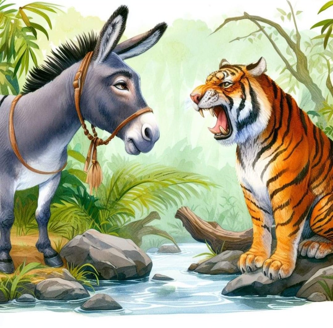 DON'T ARGUE WITH DONKEYS

"The donkey said to the tiger:
"The grass is blue."

The tiger replied:
"No, the grass is green."

The discussion heated up, and the two decided to go to the lion, the king of the jungle.

Already before reaching the forest, where the lion was sitting on
