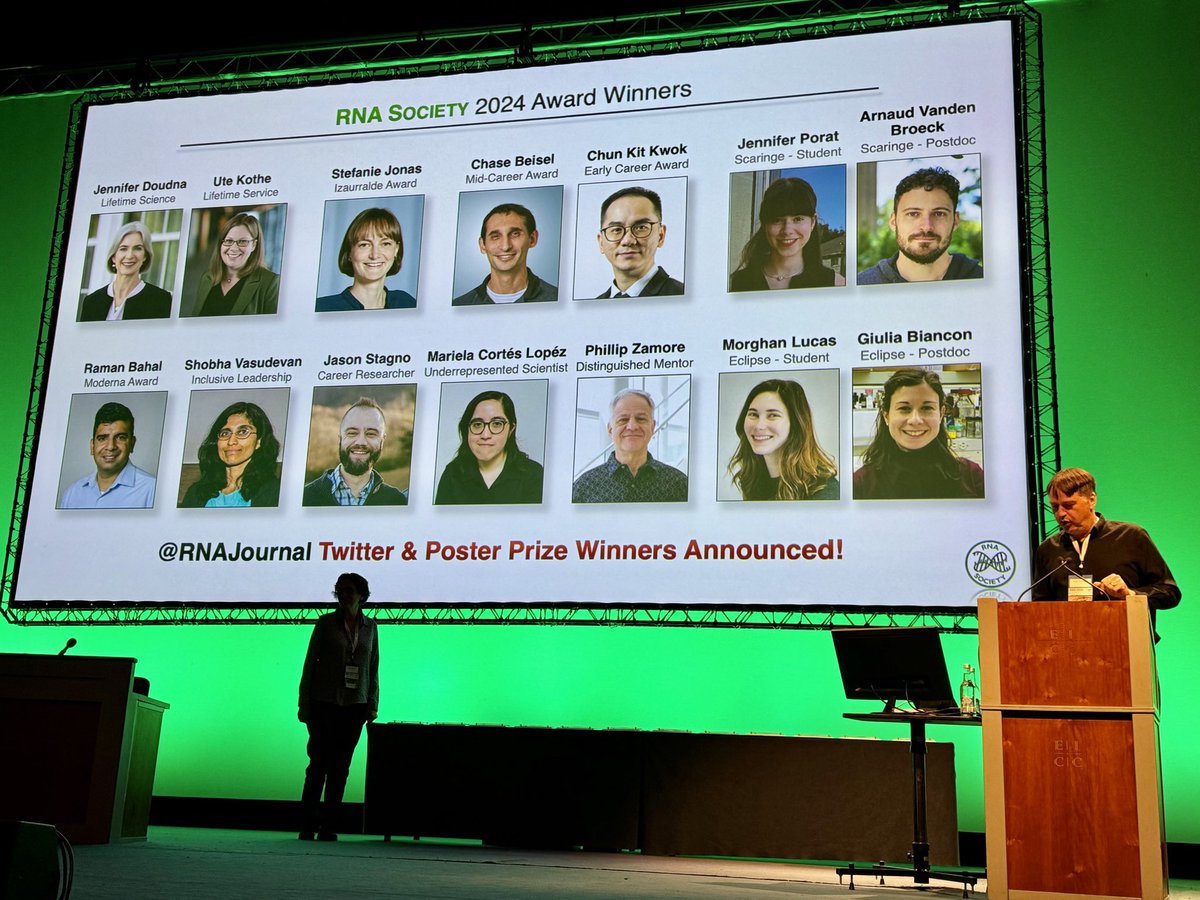 Congratulations to our <a href="/RNASociety/">The RNA Society</a> 2024 Award Winners! #RNA24