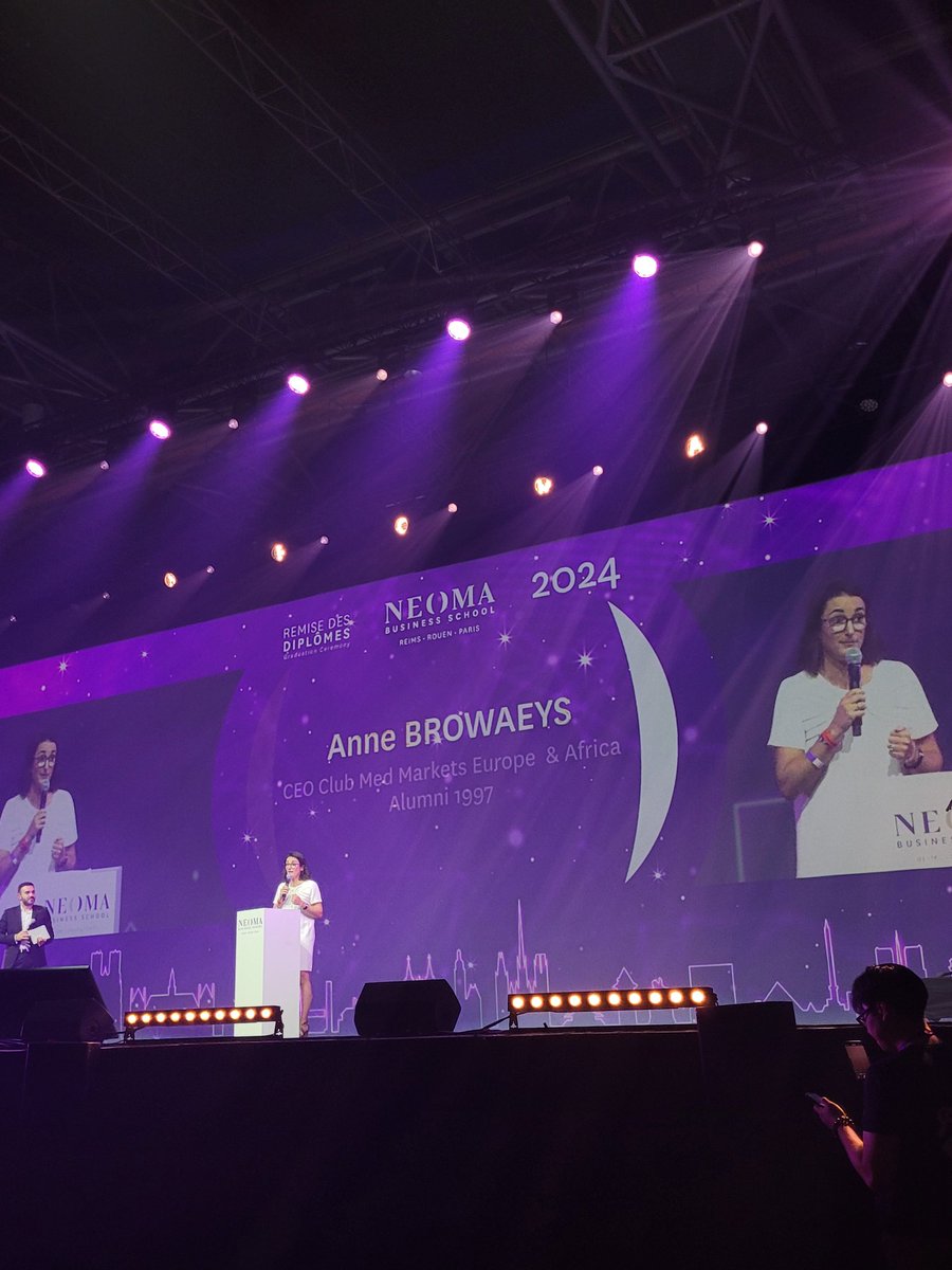 Des conseils précieux de la marraine NEOMA 2023-2024 lors de la #GraduationNEOMA un discours inspirant et très motivant pour tous les diplômés Merci  <a href="/annebrowaeys/">Anne Browaeys</a> CEO BU Europe &amp; Afrique <a href="/ClubMedFR/">Club Med France</a>
<a href="/NEOMAbs/">NEOMA Business School</a> #Alumni1997