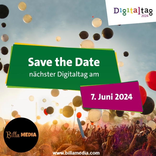 BillaMedia's tweet photo. 📷#Digitaltag2024 📷
Wir, Billa Media, sind beim bundesweiten Digitaltag am 07. Juni 2024 dabei!!!
Nehmen Sie an unserer KOSTENLOSEN „Innovationswerkstatt” teil!
https://t.co/IUuKxpOJ1q

#billamedia #elearning #bildung #Digitalisierung https://t.co/ToBObI9Qeh
