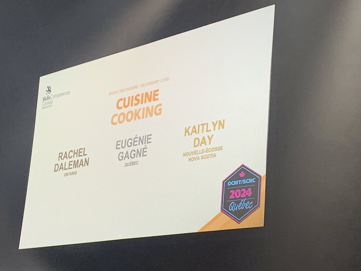 Rachel Daleman of <a href="/YRDSB/">York Region DSB</a> wins Bronze in the Cooking (Secondary) Contest! #TeamO #SCNC2024 #OCMT2024