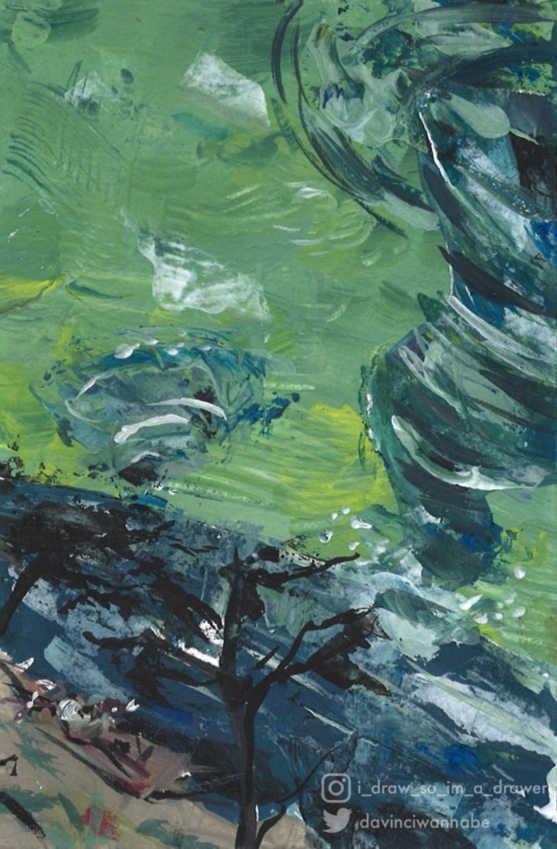 davinciwannabe's tweet photo. Tried out using my palette knives for this
#outerwilds https://t.co/jBDAJM5Xeg