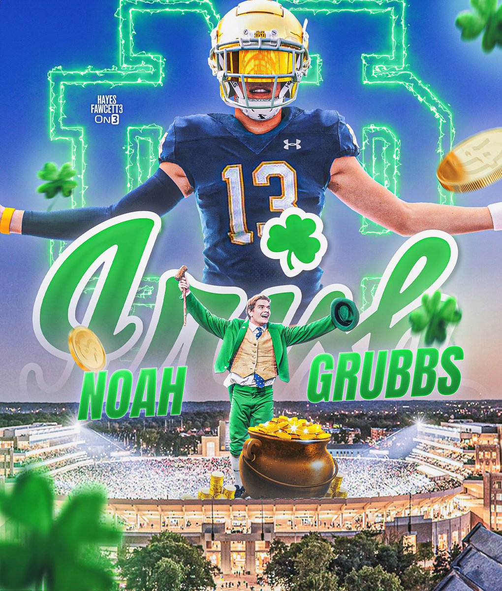 BREAKING: Four-Star QB Noah Grubbs (2026) has Committed to Notre Dame, he tells me for @on3recruits

The 6’5 195 QB from Lake Mary, FL chose the Fighting Irish over Michigan, UNC, & Miami

Top 10 QB in the ‘26 Class (per On3 Industry)

“All Glory to God, we’re bring a National