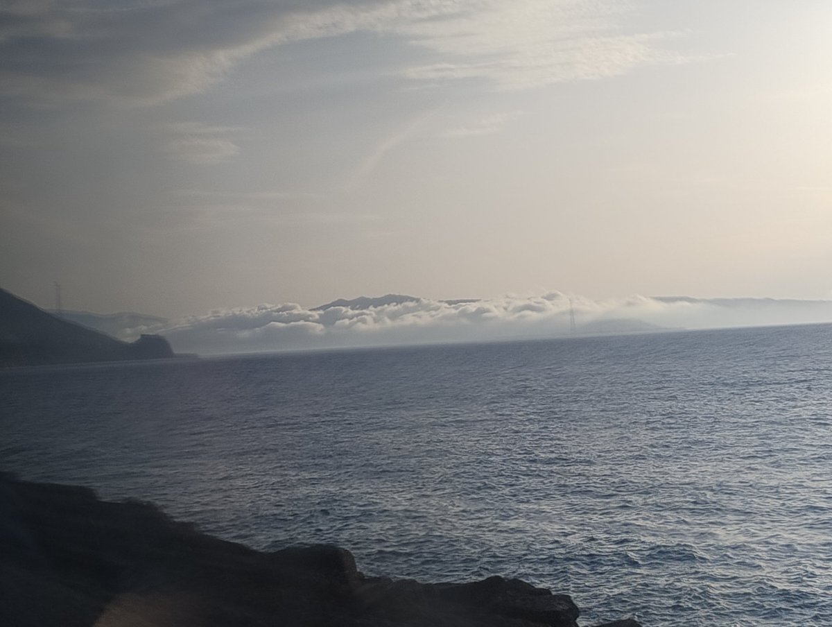 GRyall's tweet photo. Eventually we leave and are passing through some very pretty Italian coast https://t.co/b84moWE0Ei