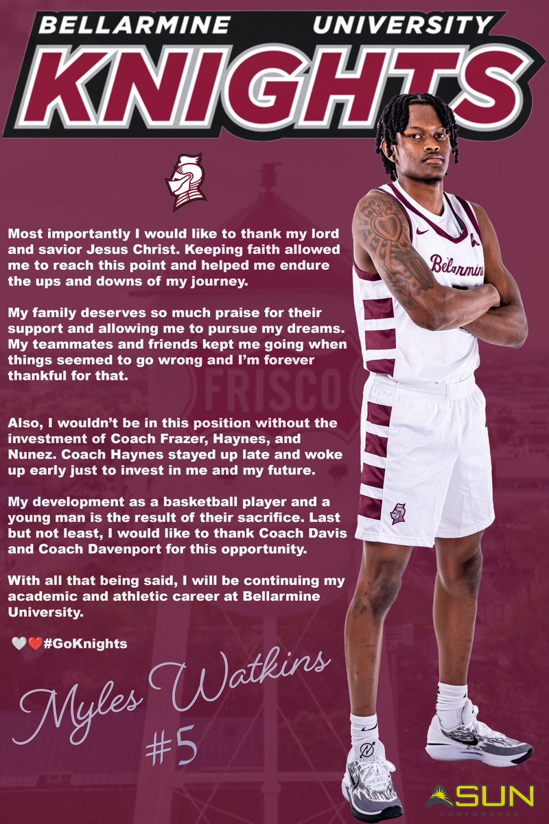 MylesWatkins14's tweet photo. 1000% Committed!! 🤍❤️

@Coach_Frazer @PCCLancersMBB 
@BUKnightsMBB https://t.co/BhlnY4oESz