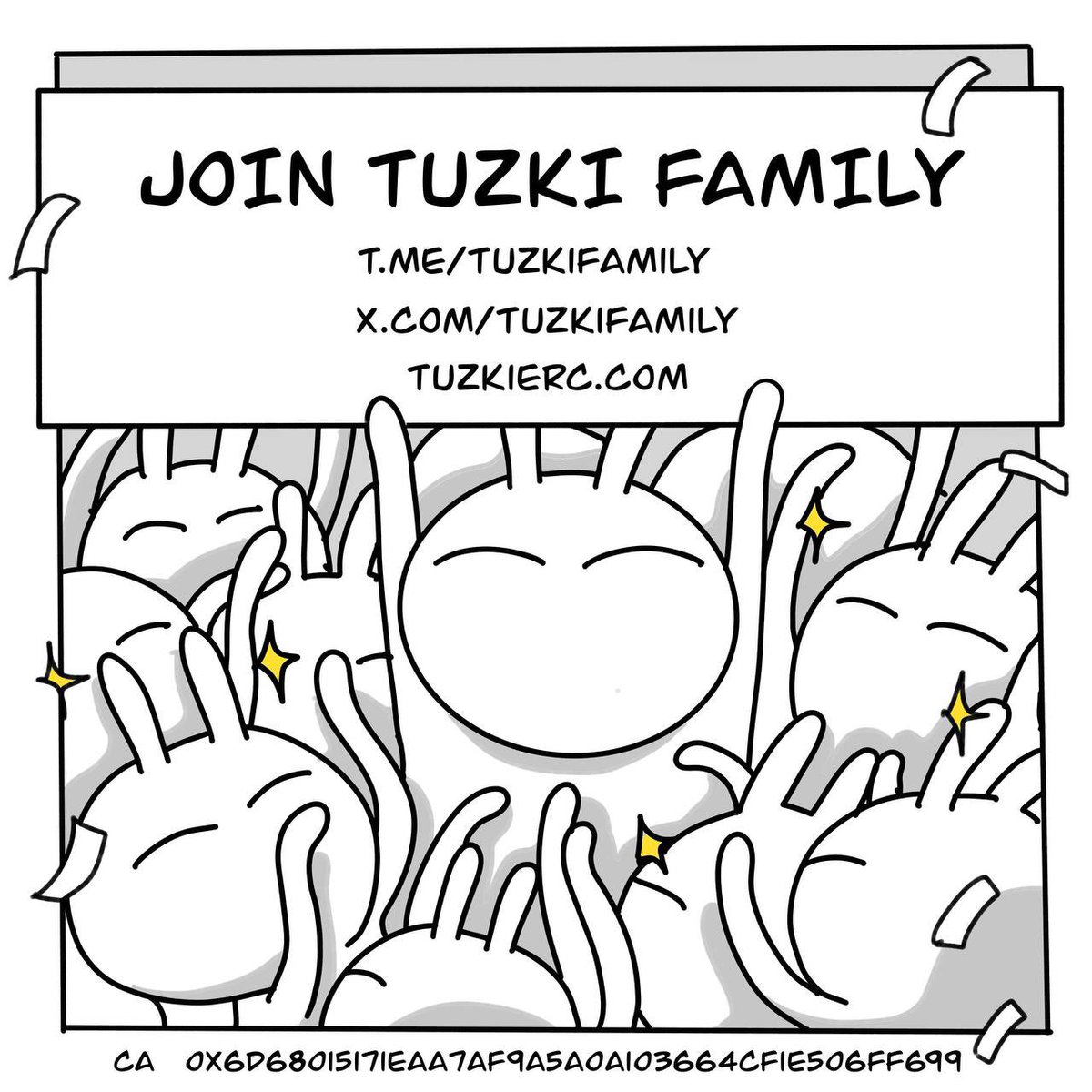 Join our family today!

💻: tuzkierc.com
✈️: t.me/tuzkifamily
📈: dextools.io/app/en/ether/p…
🪙: coinmarketcap.com/currencies/tuz…

📝: 0x6d68015171eaa7af9a5a0a103664cf1e506ff699