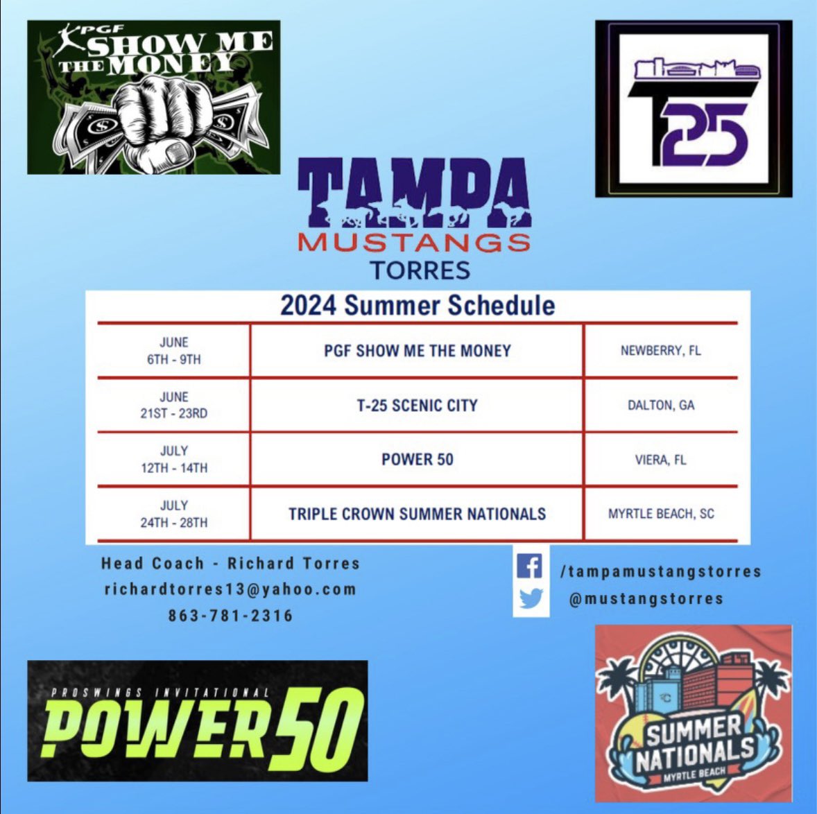 Excited for the summer season!!! <a href="/ElonSoftball/">Elon Softball</a> <a href="/CoachSophDevesa/">Sophia Devesa</a> <a href="/SamfordSB/">Samford Softball</a> <a href="/TMTStangs/">Richard Torres</a> <a href="/mustangstorres/">Tampa Mustangs Torres</a>