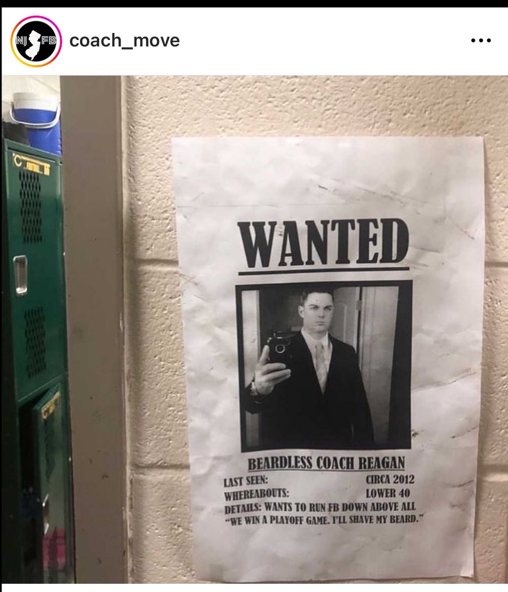 CoachMove's tweet photo. At 3-3 & a bye week an AC said
“if we win a playoff game I’ll shave my beard”
We won 3 straight
Made wanted posters
had a beard bounty
= 34-14 upset playoff W
This & 60+ other ideas of how to make your program special
detailed in my book
The 4th Phase ⬇️
https://t.co/4GH81BsQxS https://t.co/n4Y6KPVt3E