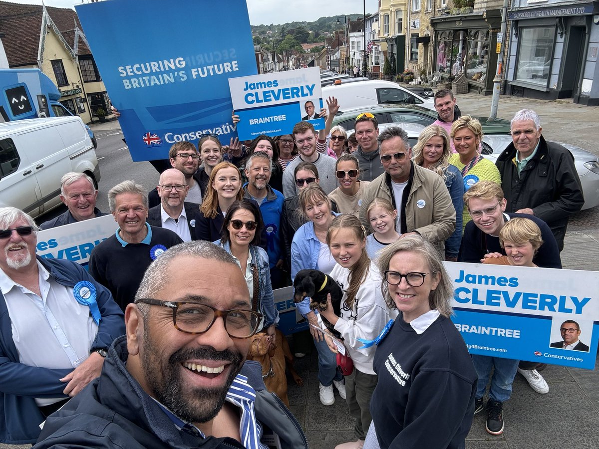 James Cleverly🇬🇧 (@jamescleverly) on Twitter photo Out campaigning this morning and officially launching my campaign this afternoon.
Thank you to all the <a href="/Conservatives/">Conservatives</a> volunteers and, of course, to the gorgeous Mrs C.
<a href="/BraintreeCCA/">Braintree Constituency Conservative Association</a> Out campaigning this morning and officially launching my campaign this afternoon.
Thank you to all the <a href="/Conservatives/">Conservatives</a> volunteers and, of course, to the gorgeous Mrs C.
<a href="/BraintreeCCA/">Braintree Constituency Conservative Association</a>