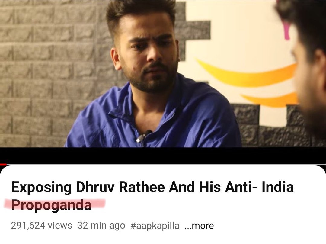 Jis Ganda ko Propaganda ki spelling nahi aati usne Dhruv Rathee ke propaganda pe video banai hai. 

Irony jumped from second floor. 😆