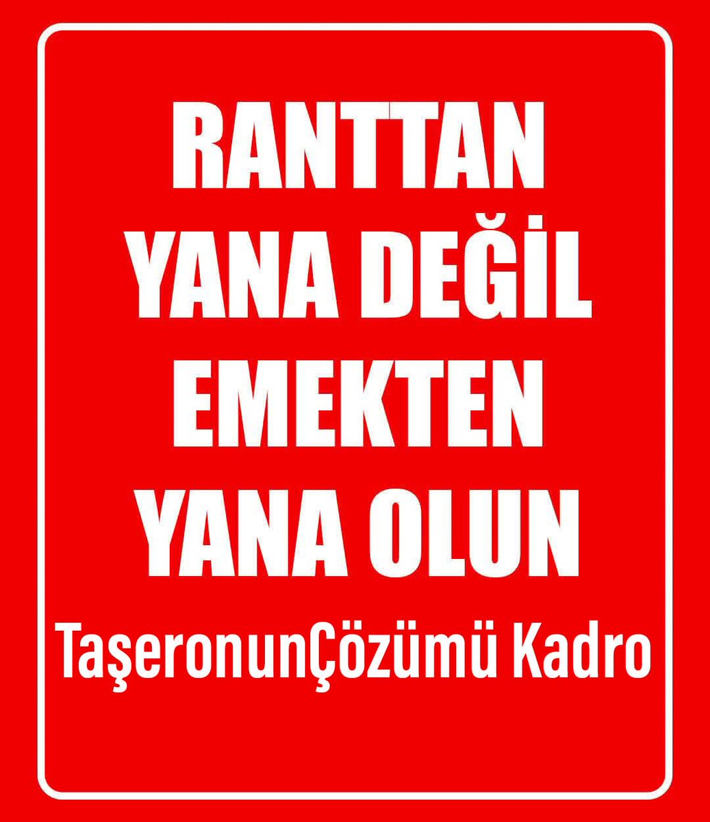 TaşeronunÇözümü Kadro
Tasarruf etmek istiyorsanız aracıyı arada çıkarın taşeron işçilere kadrosunu verin hem devlet hem işçiler kazansın
@bybekirbozdag 
@memetsimsek 
@isikhanvedat 
@_cevdetyilmaz 
@Akparti 
@MHP_Bilgi 
@herkesicinCHP 
@iyiparti