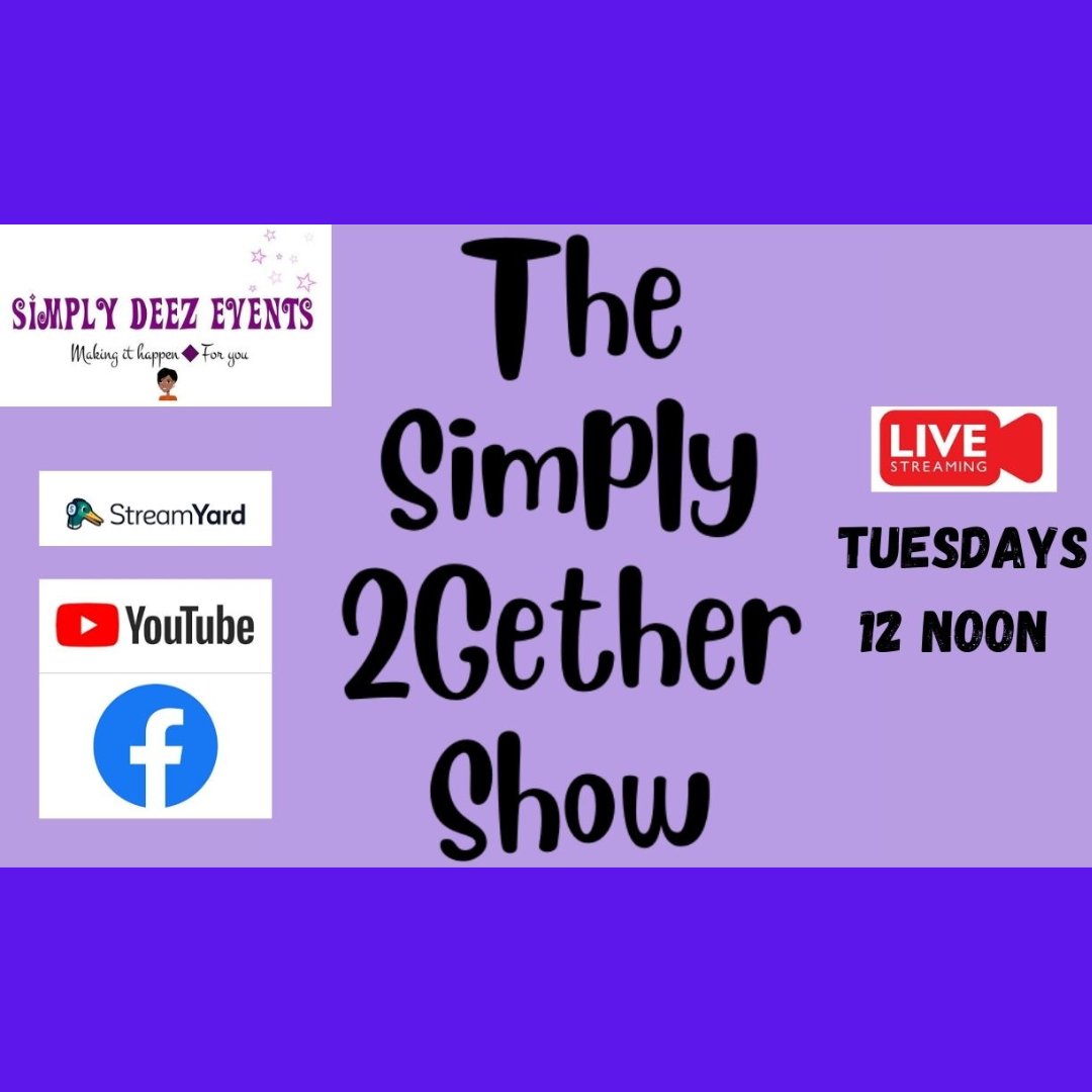 Dee <a href="/DeezEvents/">Simply Deez Events</a>   is back and making my Tuesday a busy one hahaa
The Simply 2Gether Show 4th June   at mid day and
RealTalk with Simply Deez - 4th  June  Dee is back in the evening at 7pm with her show
facebook.com/events/1018876… facebook.com/events/3617328…