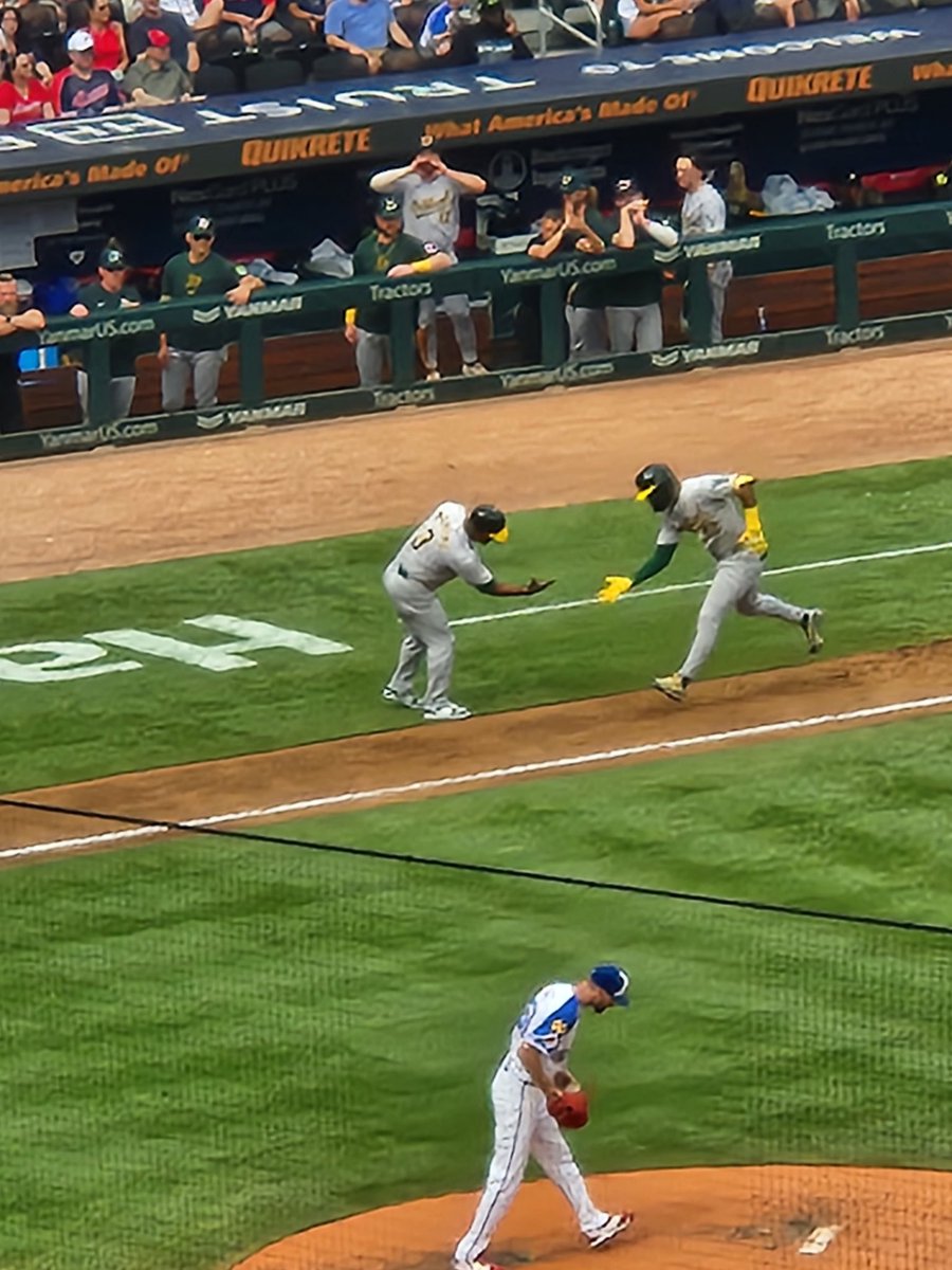 Miguel Andújar 3 Run Shot slapping hands with <a href="/eric3mar/">eric martins</a> #Athletics