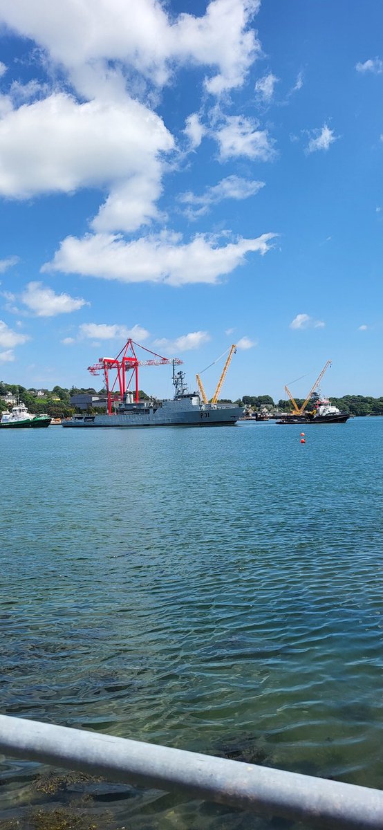 johnpaterson29's tweet photo. Farewell to #LEEITHNE #P31 on her final journey out of Cork Harbour. Have great memories of the four plus years posted to her. Was lucky to have sailed to South America in 2006 and serve on Operation Pontus in 2017 @naval_service https://t.co/yqaHnTFaVy