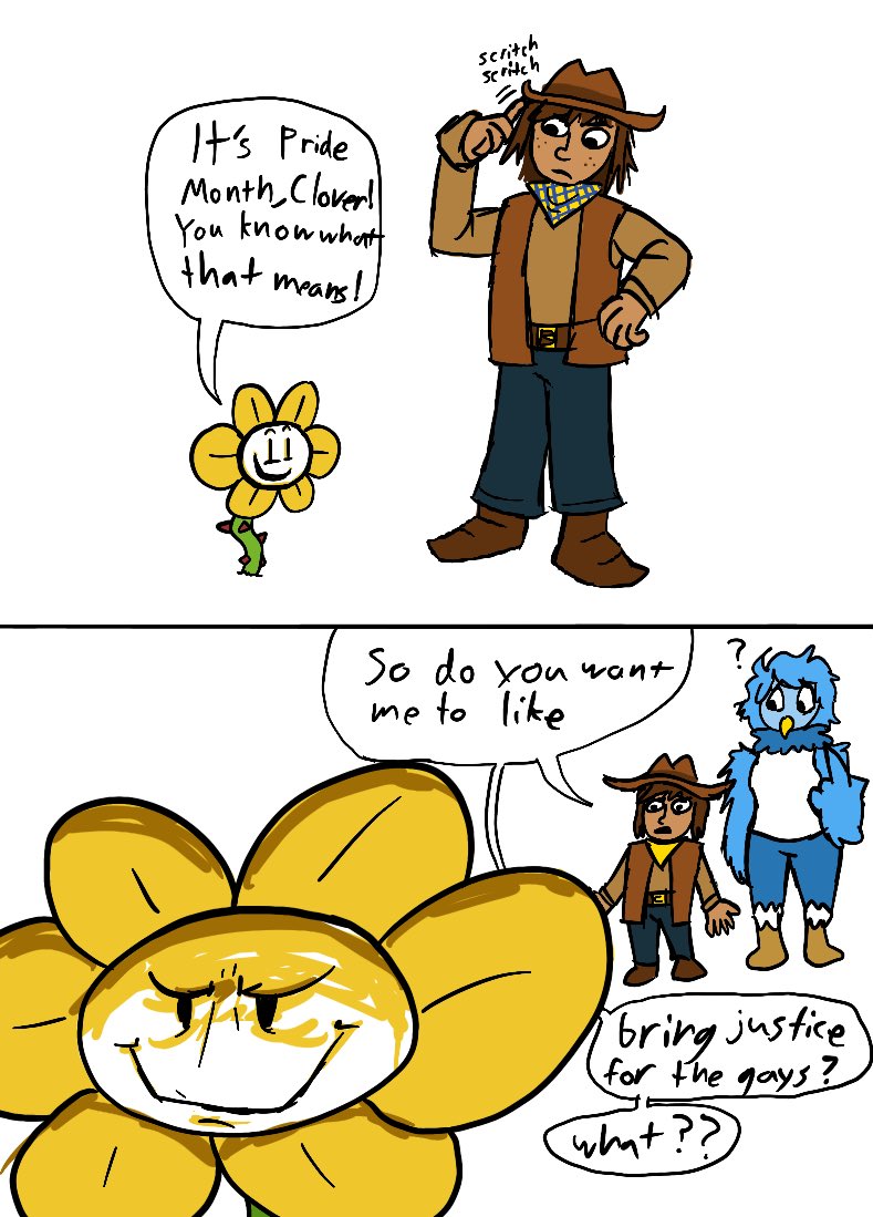 Claire_DeLoon's tweet image. #undertaleyellow #flowey #cloveruty #martlet #undertale #undertaleyellowfanart #undertalefanart