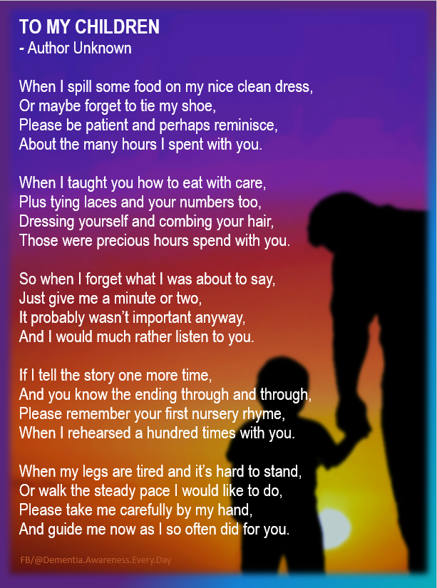 Powerful, beautiful #poetry reminding us why we honor and support our loved ones as they face frailty of mind and body. 

#Alzheimers #dementia