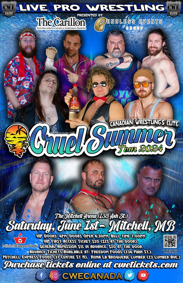 CWE Canada (@cwecanada) on Twitter photo TONIGHT! <a href="/CWECanada/">Canadian Wrestling's Elite</a> #Mitchell #Manitoba Ft <a href="/HotshotDannyD/">Hotshot Danny Duggan</a> <a href="/josh_cheeks/">Josh “Cheeks” Holliday</a> <a href="/AC_DRAGNEEL/">AC Dragneel</a> <a href="/KevinODoyle1/">Kevin O’Doyle</a> <a href="/meccaholic/">The Mecca™</a> <a href="/sammypeppers_/">Sammy Peppers 🌶</a> <a href="/kevinjhcannon/">Kevin Cannon</a> <a href="/TGCTS/">TheGreatCdnTalkShow</a> & more! #cwe #wrestling #steinbach #labroquerie #landmark TONIGHT! <a href="/CWECanada/">Canadian Wrestling's Elite</a> #Mitchell #Manitoba Ft <a href="/HotshotDannyD/">Hotshot Danny Duggan</a> <a href="/josh_cheeks/">Josh “Cheeks” Holliday</a> <a href="/AC_DRAGNEEL/">AC Dragneel</a> <a href="/KevinODoyle1/">Kevin O’Doyle</a> <a href="/meccaholic/">The Mecca™</a> <a href="/sammypeppers_/">Sammy Peppers 🌶</a> <a href="/kevinjhcannon/">Kevin Cannon</a> <a href="/TGCTS/">TheGreatCdnTalkShow</a> & more! #cwe #wrestling #steinbach #labroquerie #landmark
