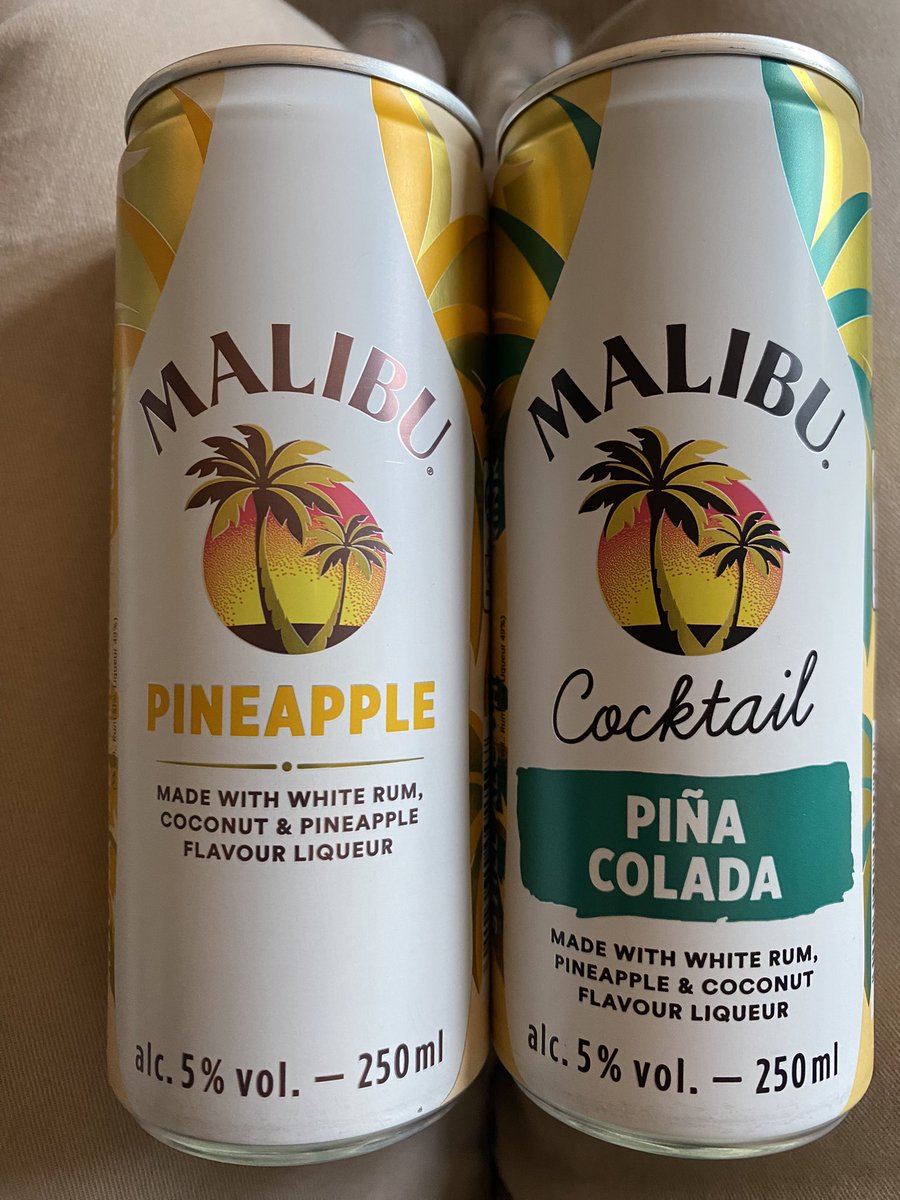 jameshinton's tweet photo. @MalibuDrinksUS @MalibuUK - hi loves - what’s the difference in these two drinks? please confirm 🥥🍍🍹 https://t.co/ba0FG3hOhb