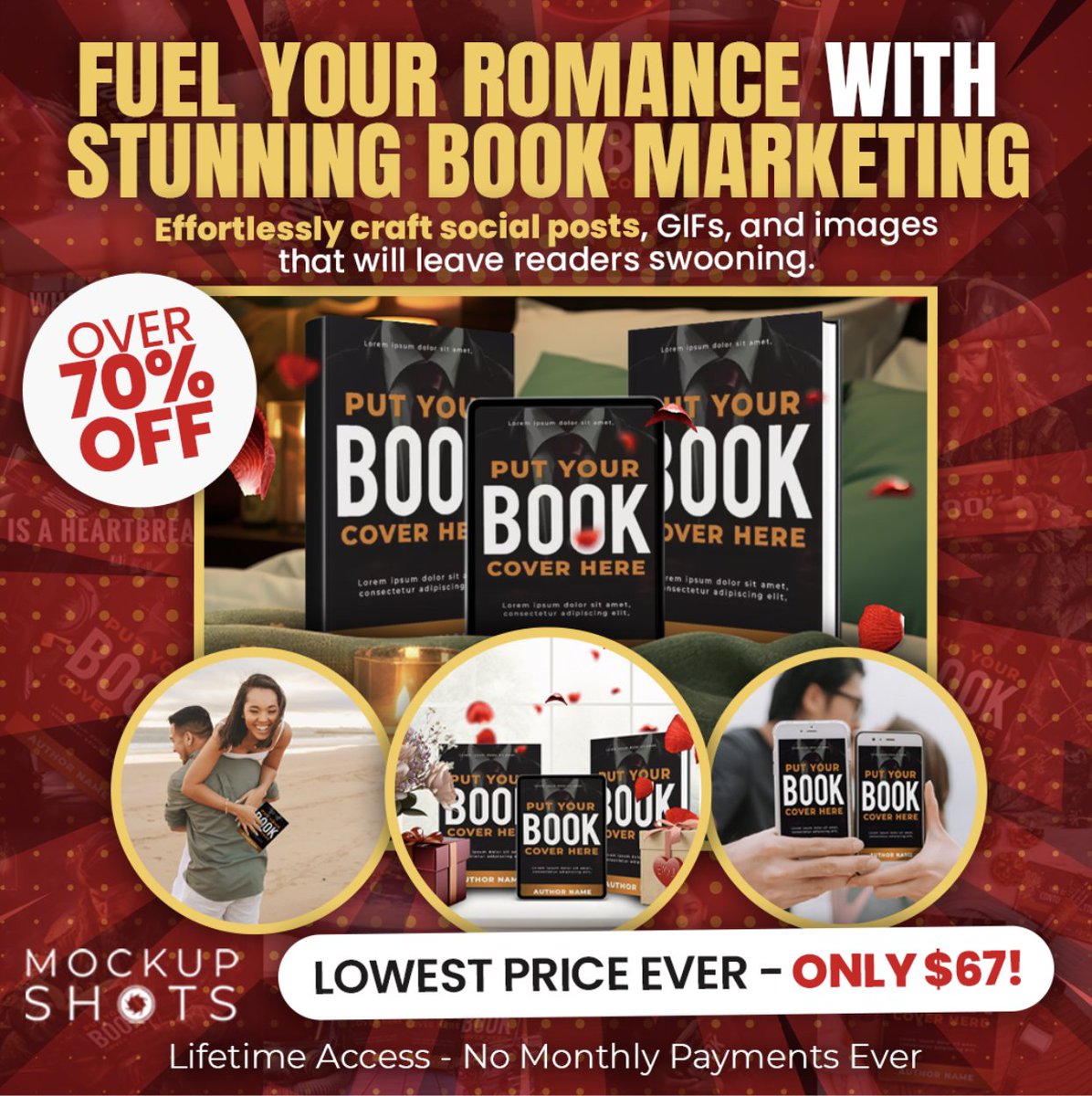 Ignite your romance novel's success with MockupShots! 🔥 Craft swoon-worthy social posts, GIFs, and images in seconds. Make your book irresistible to romance readers everywhere. 💘 mockupshots.com/special/?orid=…  #MockupShots #RomanceAuthor #BookMarketing