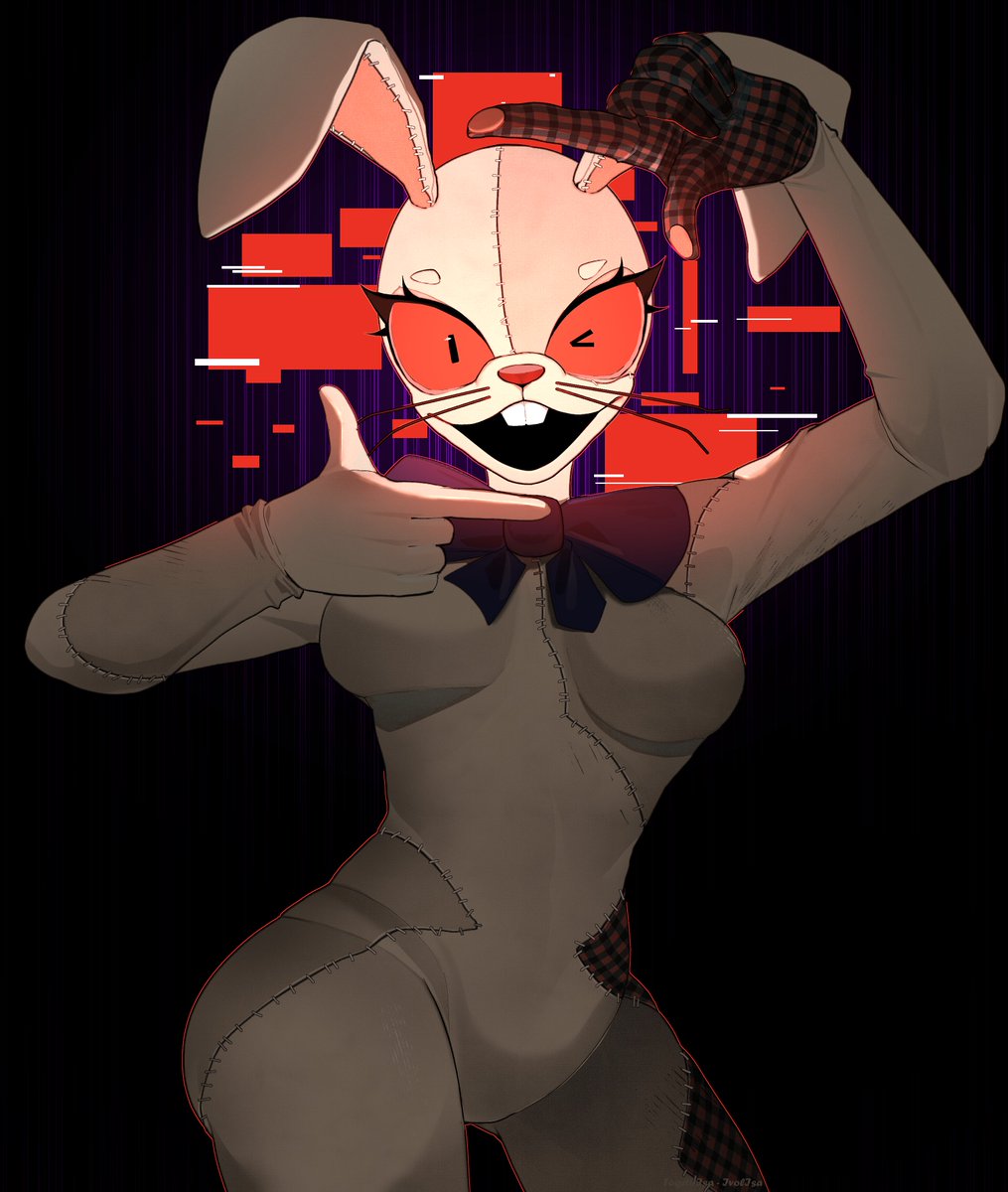 IvolIsa_'s tweet image. Fanart of Vanny from fnaf security breach🐰