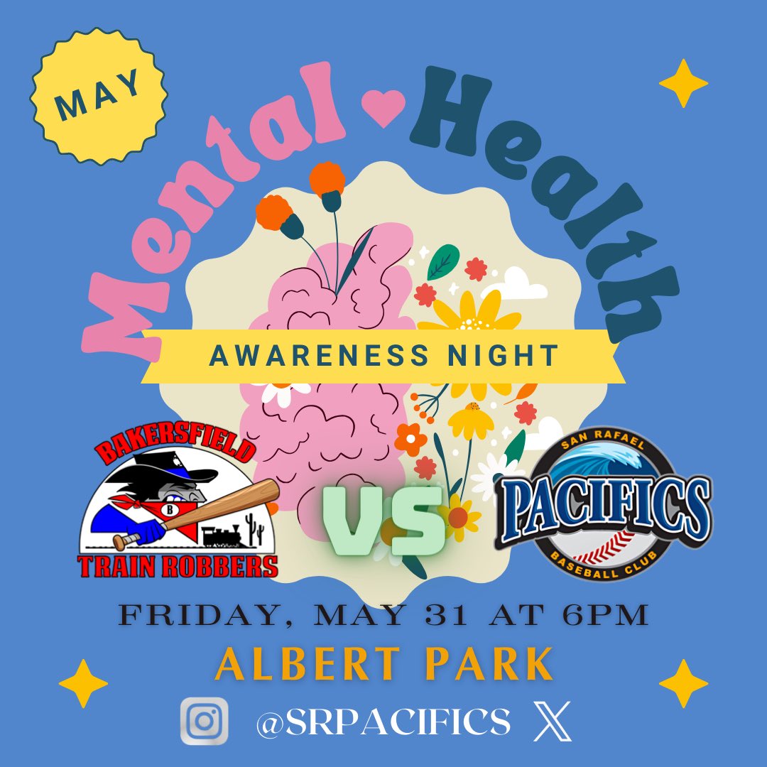 SRPacifics's tweet image. Such an incredible turnout yesterday from our beautiful fans! Thank you to the Marin County organizations involved and we ended Mental Health Awareness Month with a bang! #SanRafaelPacifics #PacAttack #MarinCounty 🌊⚾️