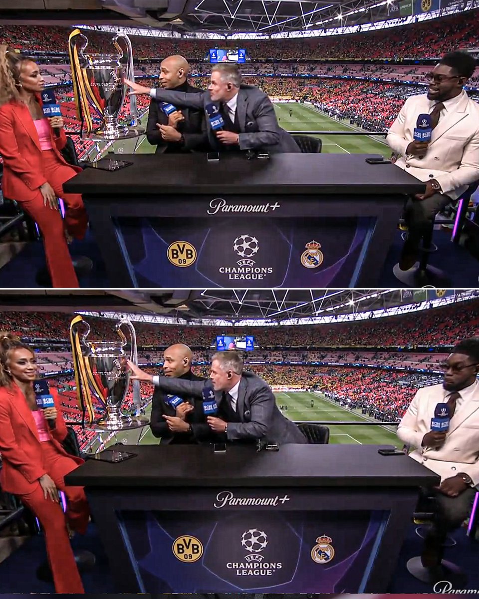 Jamie Carragher wanted to touch the UCL trophy ahead of the final 😂🏆