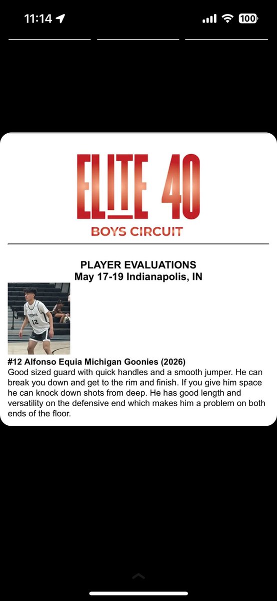 alfonzo_eguia12's tweet photo. Thank you @Elite40boys for the write up! @MichiganGoonies @Devbuckets @Dakota_Bball @CoachTocco13 https://t.co/pVK5ssdgsD