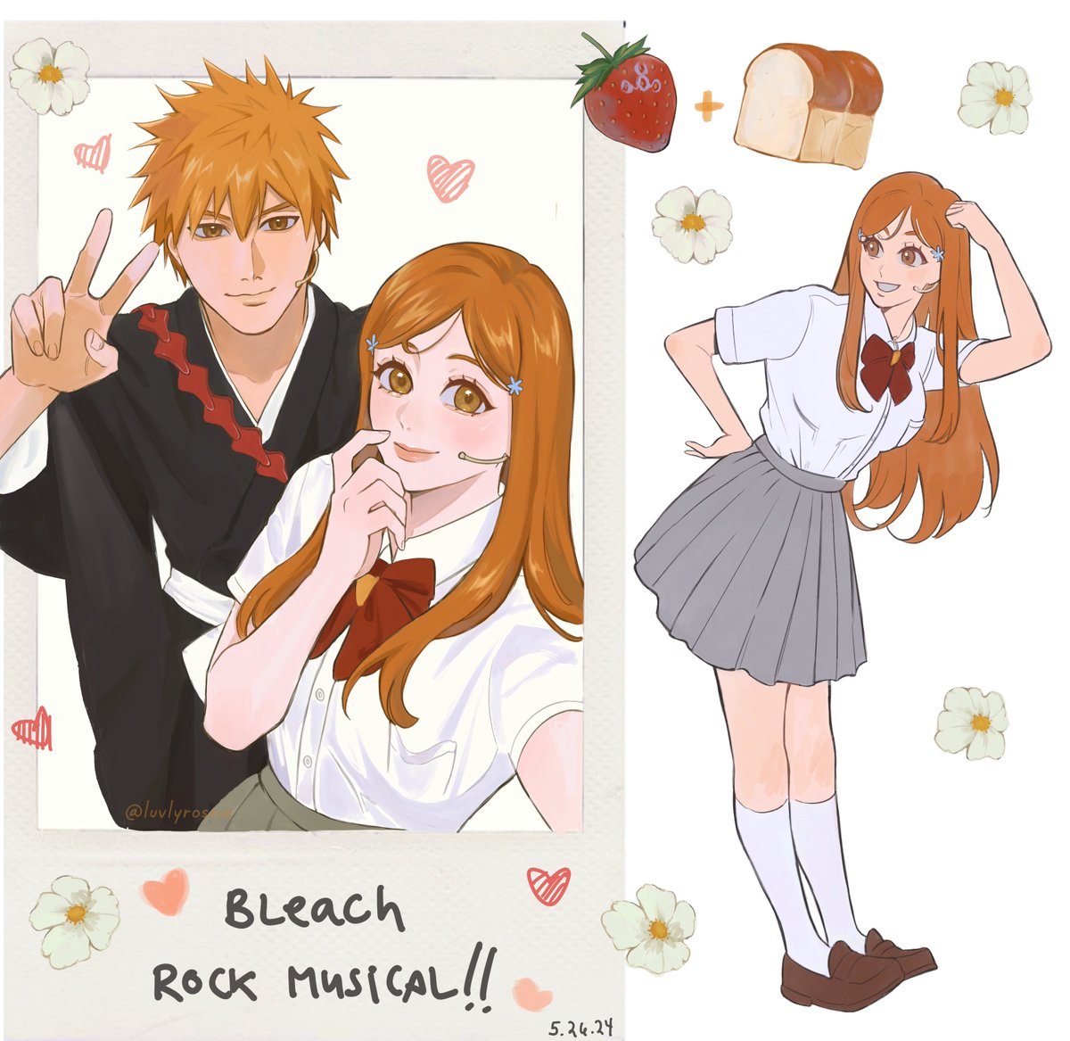 ichigo &amp; orihime's musical actors together!💞  #BLEACH