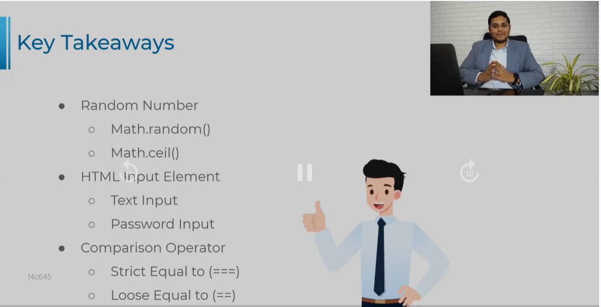 mohan_tigala's tweet image. Hello Connections : )
Today was #68 of #75daysoflearningandcodingchallenge.
Today i have completed my classes on #input_elements_And_math_functions. In that i had learned about two things #Math.ceil() and #Math.random(), #text_inputs and #comparison_operators.
Thanks to #NxtWave