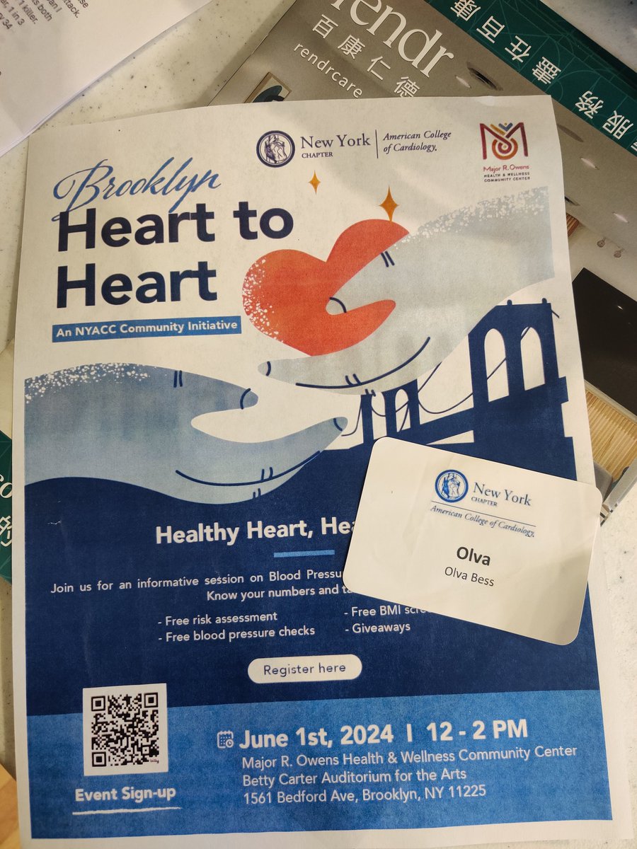OlvaBess's tweet photo. It was a pleasure to connect with the community at Major R. Owens Health and wellness center in Brooklyn today. Hoping for better turn out for the next session in September. @heartsmartpro @ACCinTouch https://t.co/2XJqd1eRWw