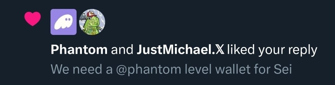 XJustmichael's tweet photo. It seems we have summoned @phantom to $SEI 👀✨️ https://t.co/3OYdfzINth