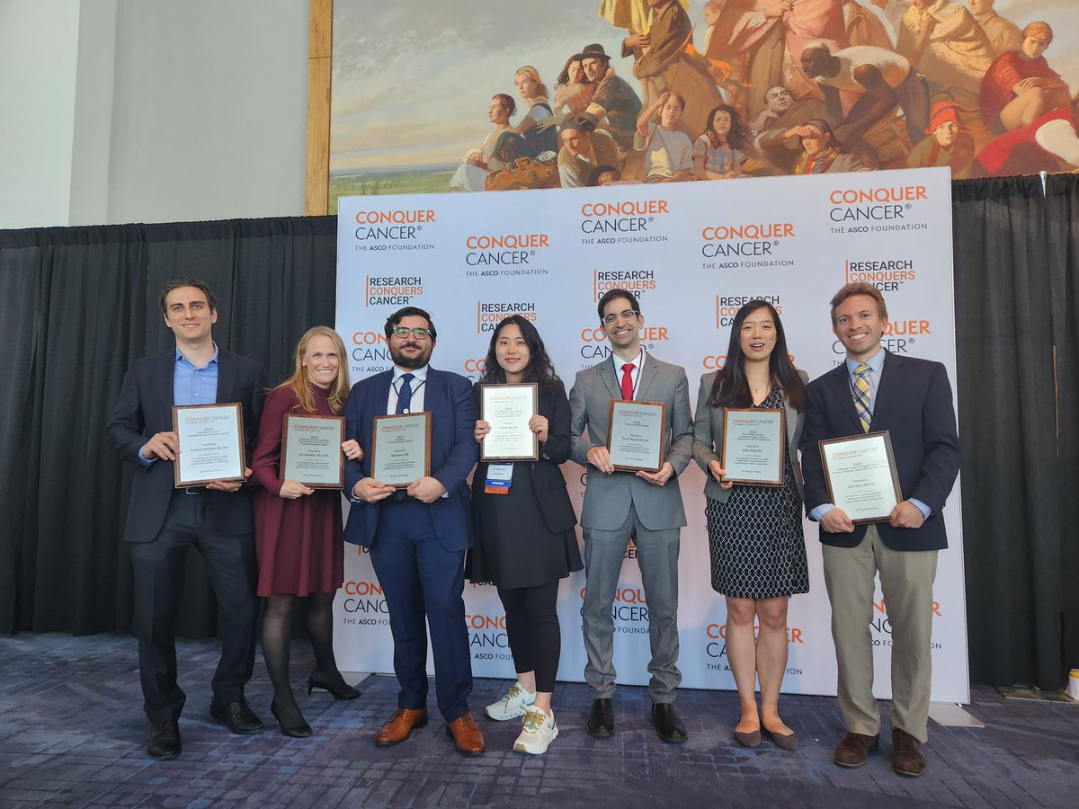 Ryan Denu, MD, PhD (@ryandenu) on Twitter photo These <a href="/MDAndersonNews/">MD Anderson Cancer Center</a> fellows received <a href="/ASCO/">ASCO</a> <a href="/ConquerCancerFd/">Conquer Cancer, the ASCO Foundation</a> young investigator awards last night. #ASCO24 #endcancer
@NicholasHornst1 <a href="/TaraMDavidson/">Tara Davidson</a> <a href="/AnoutiBilal/">Bilal Anouti</a> <a href="/JennyXiangMD/">Jenny Xiang</a> These <a href="/MDAndersonNews/">MD Anderson Cancer Center</a> fellows received <a href="/ASCO/">ASCO</a> <a href="/ConquerCancerFd/">Conquer Cancer, the ASCO Foundation</a> young investigator awards last night. #ASCO24 #endcancer
@NicholasHornst1 <a href="/TaraMDavidson/">Tara Davidson</a> <a href="/AnoutiBilal/">Bilal Anouti</a> <a href="/JennyXiangMD/">Jenny Xiang</a>
