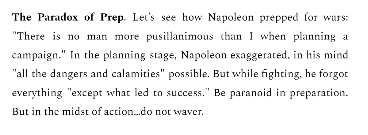 Napoleon was unstoppable because he understood the paradox of prep