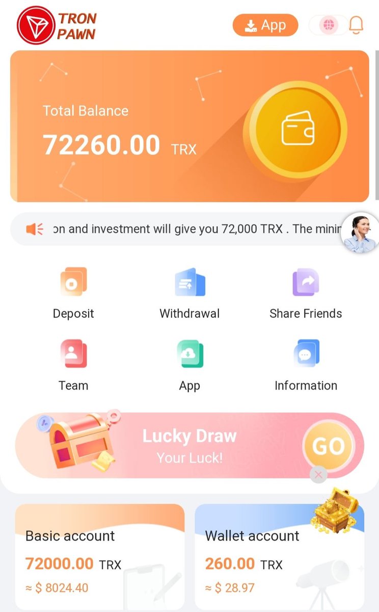 The best smart mining system

To get 72000 trx registration bonus 

Free registration and shooting location👇🏻
tronpawn.cfd/index.html#/re…