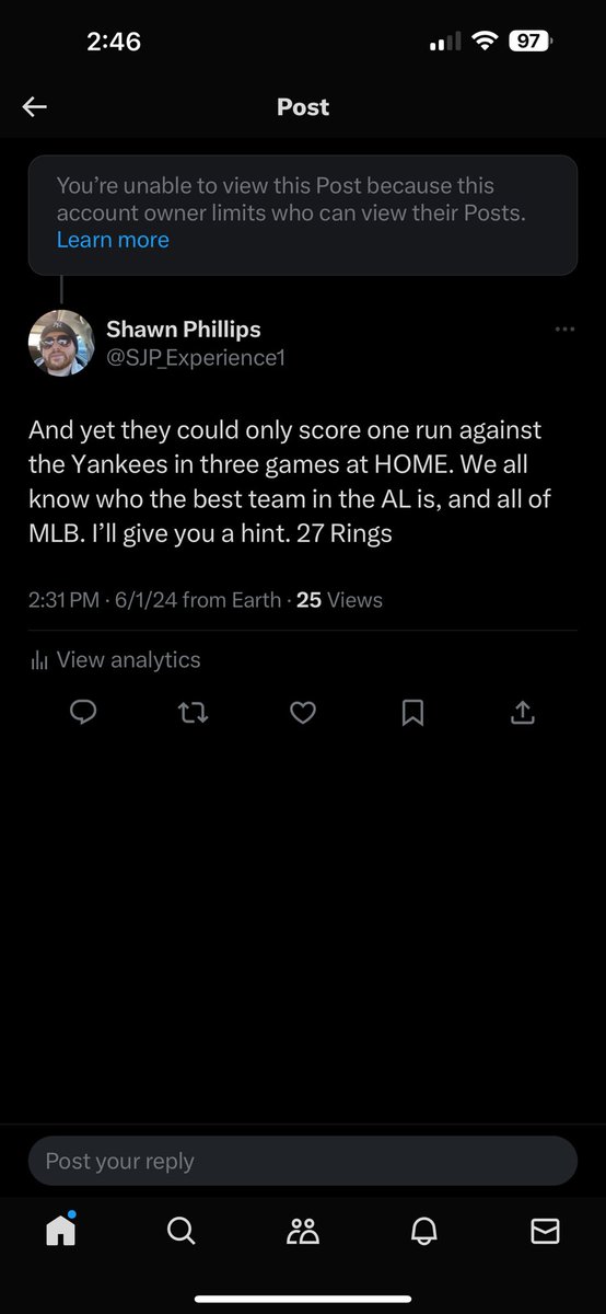 SJP_Experience1's tweet photo. Mr Sportswriter of the year is so sensitive after getting a hard dose of the truth. LMAOOOOOOOOOOOOOOO https://t.co/EDmvuofQ7O