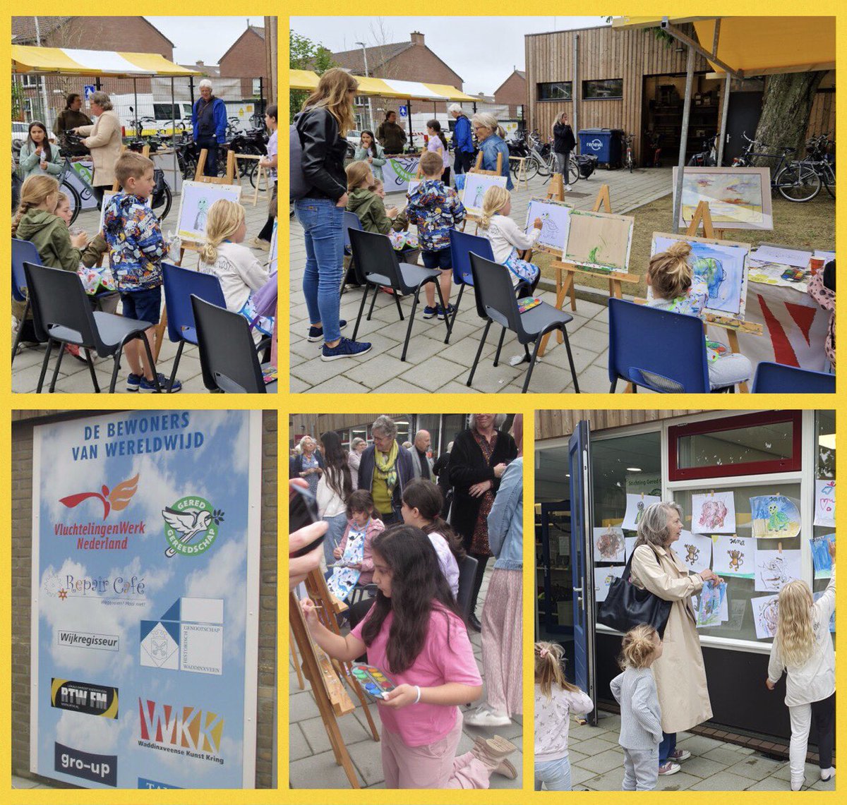KringKunst's tweet photo. Het is al een tijdje in gebruik, maar vandaag is dan eindelijk ons nieuwe gebouw officieel geopend door wethouder Brigitte Leferink. Natuurlijk konden de kinderen weer lekker schilderen bij de WKK.
#waddinxveen
#waddinxveensekunstkring 
#wereldwijdwaddinxveen https://t.co/EF4XWAT6Vo