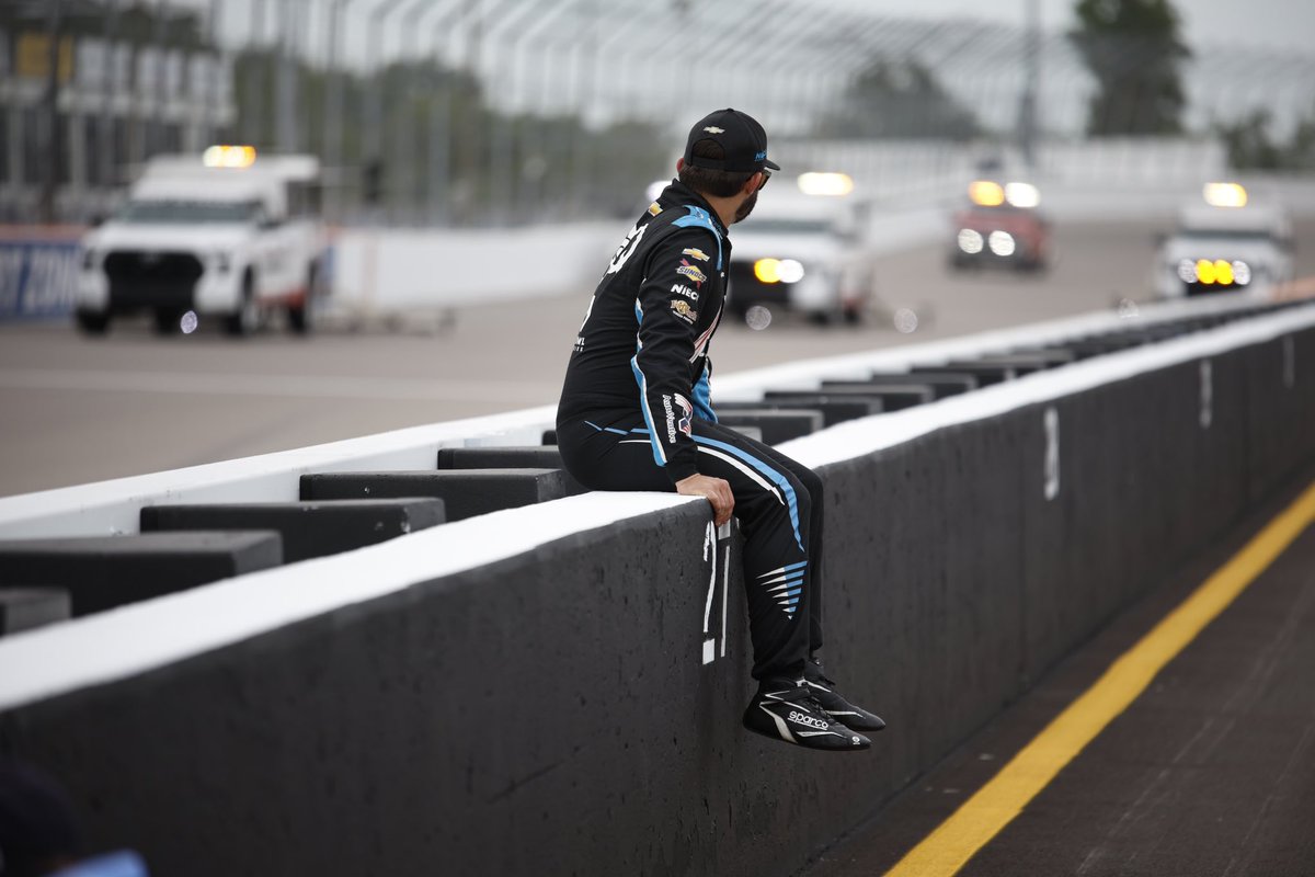 Waiting on the track to dry like… #PressTheAttack | #TeamChevy