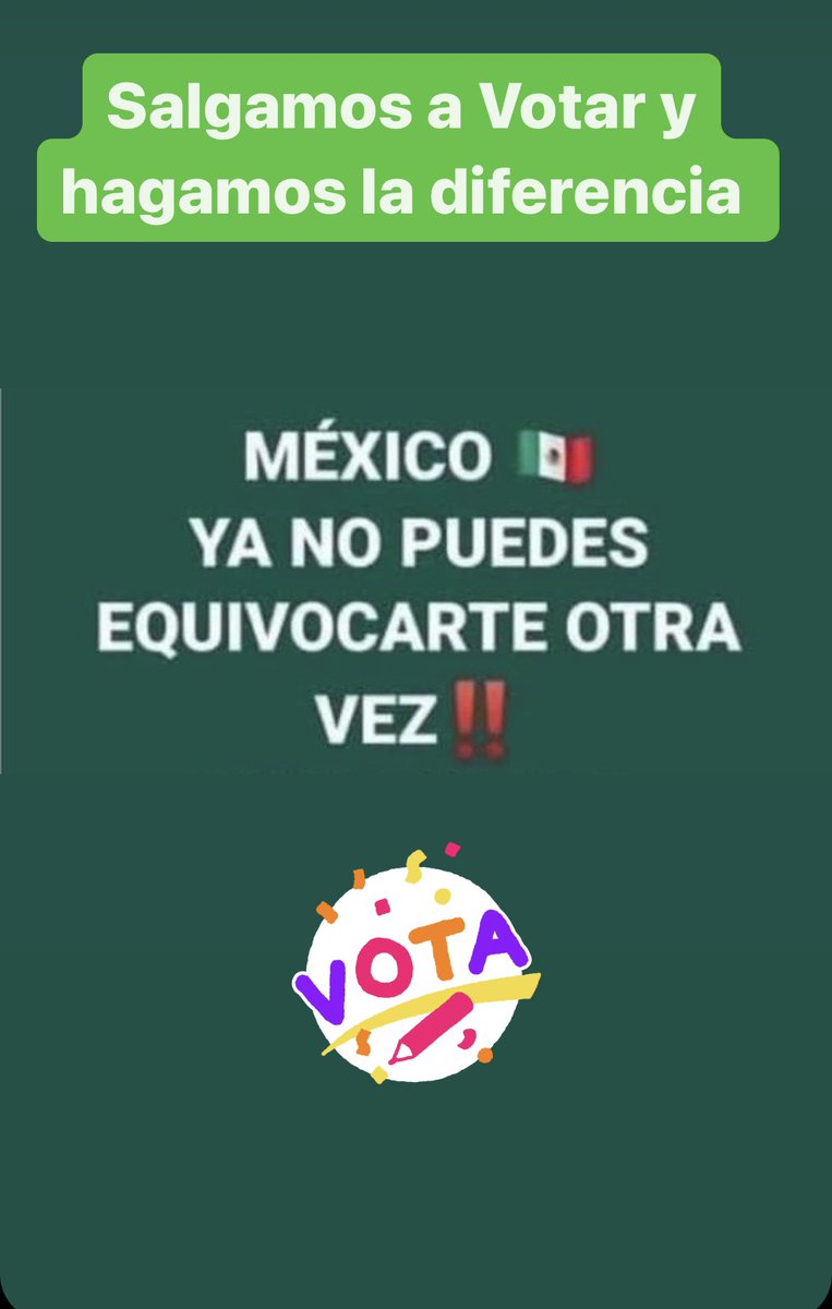 Los invito hacer una reflexión con honestidad pensando sobre el futuro de México 🇲🇽 
No olvides llevar TU BOLÍGRAFO DE TINTA NEGRA a las casillas y marcar una sola opción, la que para ti es correcta. 
Garantiza tu derecho a la Libertad,
Mañana salgamos todos a votar sin miedo 🗳️
