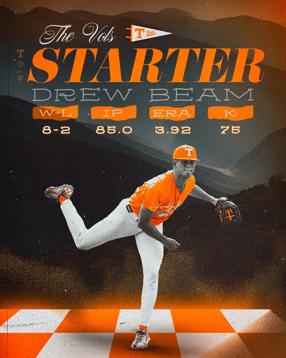 Vol_Baseball's tweet photo. Big Game calls for a big arm.

QB1 on the bump tonight against the Hoosiers!

#GBO // #OTH // #BeatIU https://t.co/Roc8BHrLzT