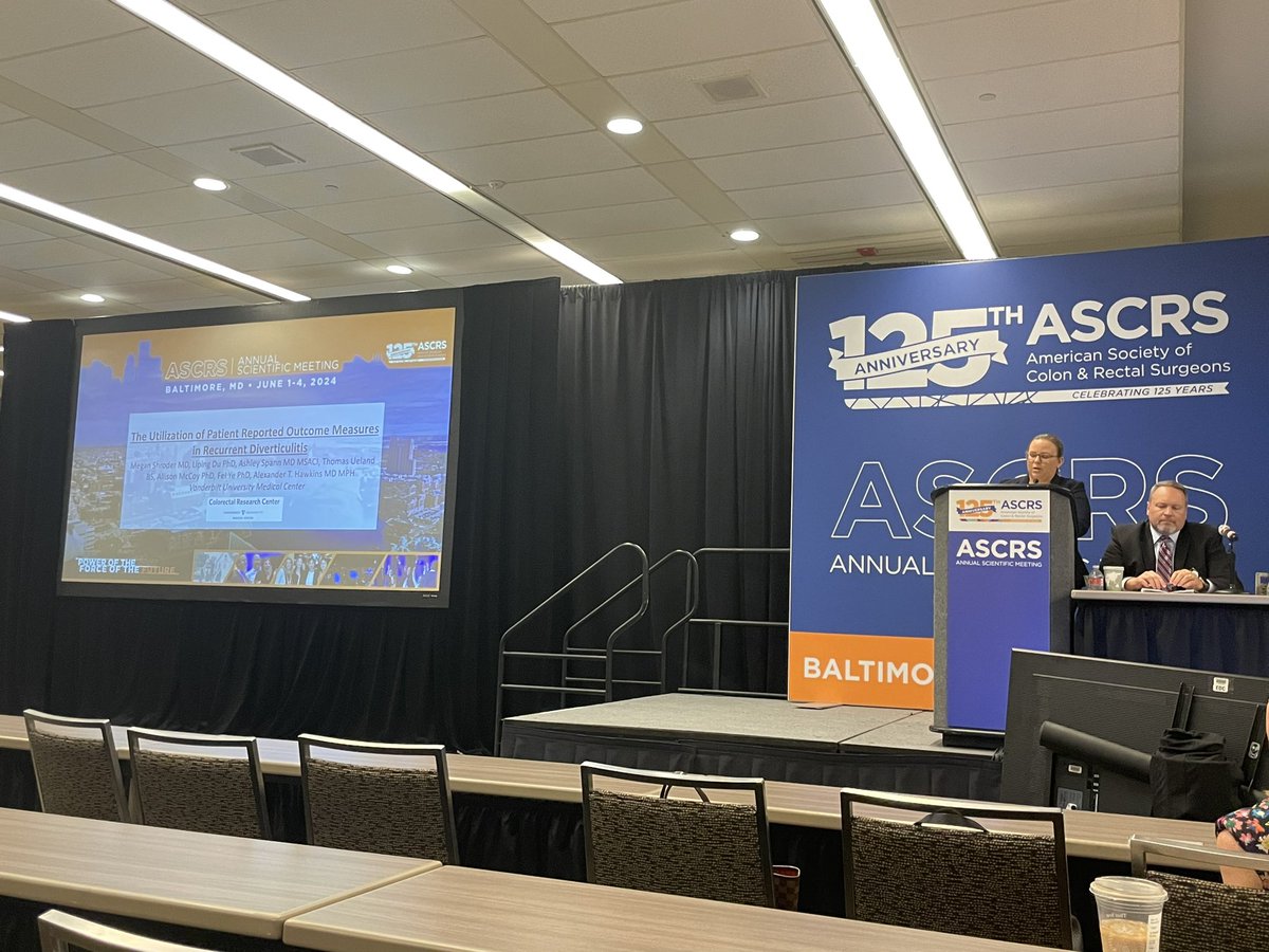 Very proud of @VUMCSurgery @VUMCSurgRes @vumccolorectal <a href="/megshroder/">Megan Shroder, MD</a> presenting her capstone project on #diverticulitis. <a href="/ASCRS_1/">ASCRS_1</a> #ASCRS24