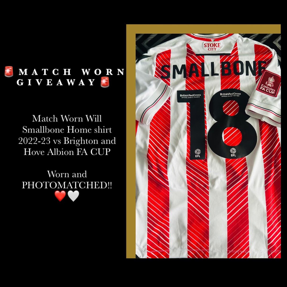 🚨FREE GIVEAWAY TIME🚨

Here it is match worn (and photmatched!!) Will Smallbone match worn shirt

👇To enter👇

1. Follow this account and Repost 

2. Tag 3 friends in the comments *no celebs😉*

The giveaway will run until Sunday the 23rd of June!