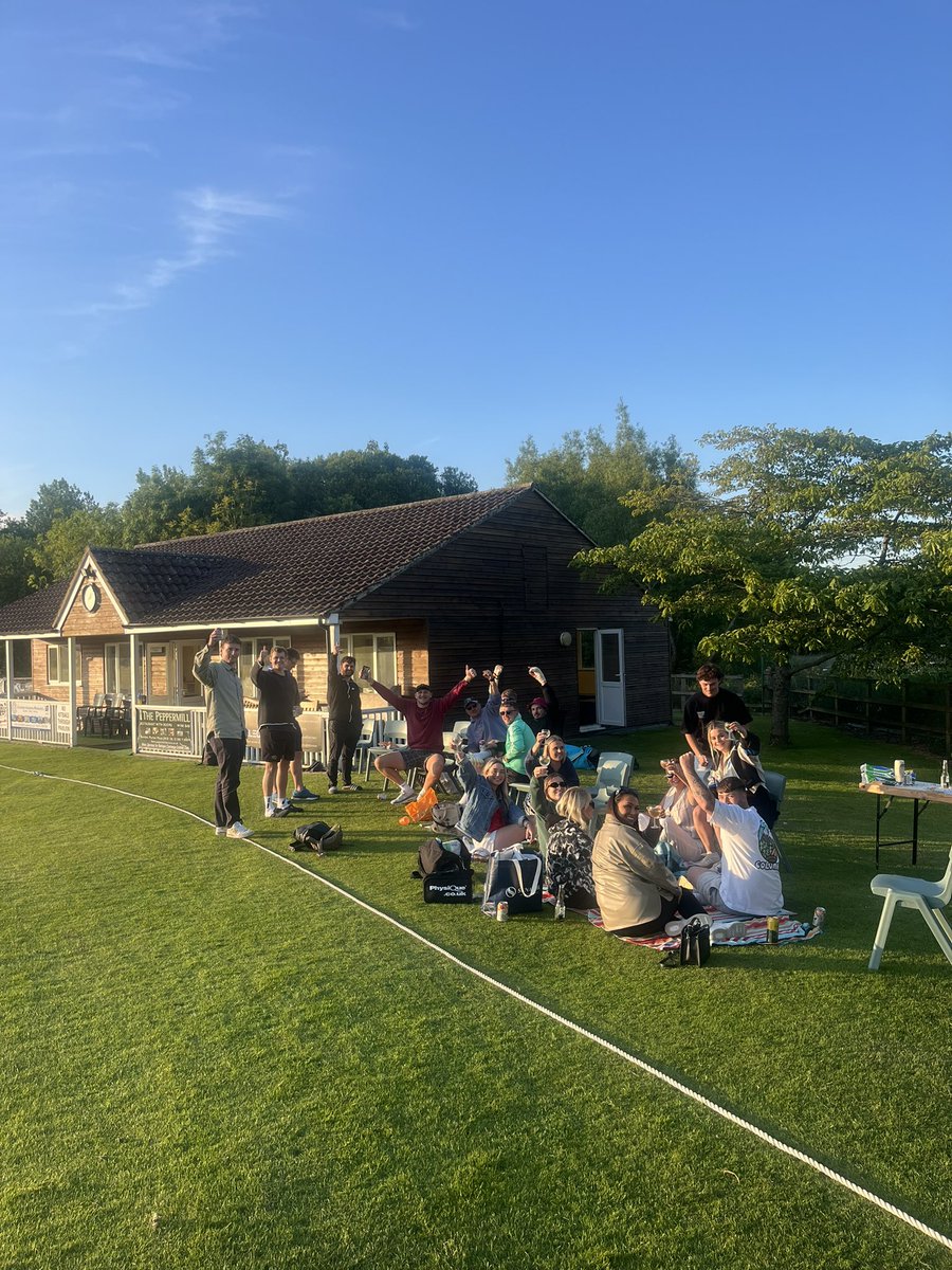 Boooom!!!!!

What a game and what a day up the bridge. We finished 204/7 from our 45, and a valiant effort in the field saw them all out for 150-odd.

Game on a knife-edge throughout but we got the job done. 

Incredible effort from everyone - thanks to those who came along ❤️