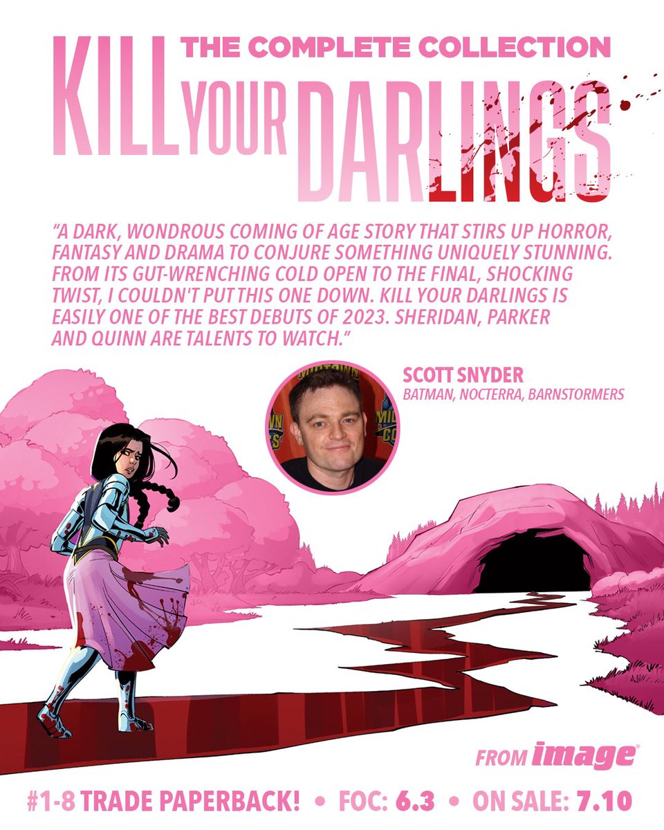 GrifSheridan's tweet photo. Hey, KILL YOUR DARLINGS: THE COMPLETE COLLECTION is out NEXT MONTH from @ImageComics, but THIS MONDAY (6/3) is FOC!

Hit the link to order, plus check out some of the kind things folks have said about our Eisner-nominated (😳) horror/fantasy…

https://t.co/NVBUQ7rPKN

🌹✨🩸 https://t.co/ZegPS2VMev