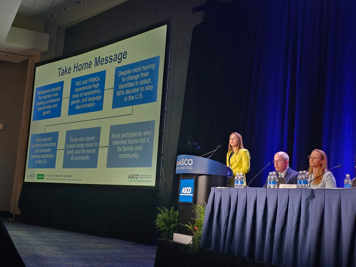 Florez_Lab's tweet photo. 🚨Excited to listen to Dr. @COlazagasti as she beautifully highlights the challenges & satisfaction of the #IMG & #PRMG Oncology Workforce in the =Going Back Home Study at #ASCO24.
🚨Words to describe this presentation: eye-opening, revolutionary & emotional❗️✨✨✨👏👏👏 https://t.co/nQtJ02CLtr