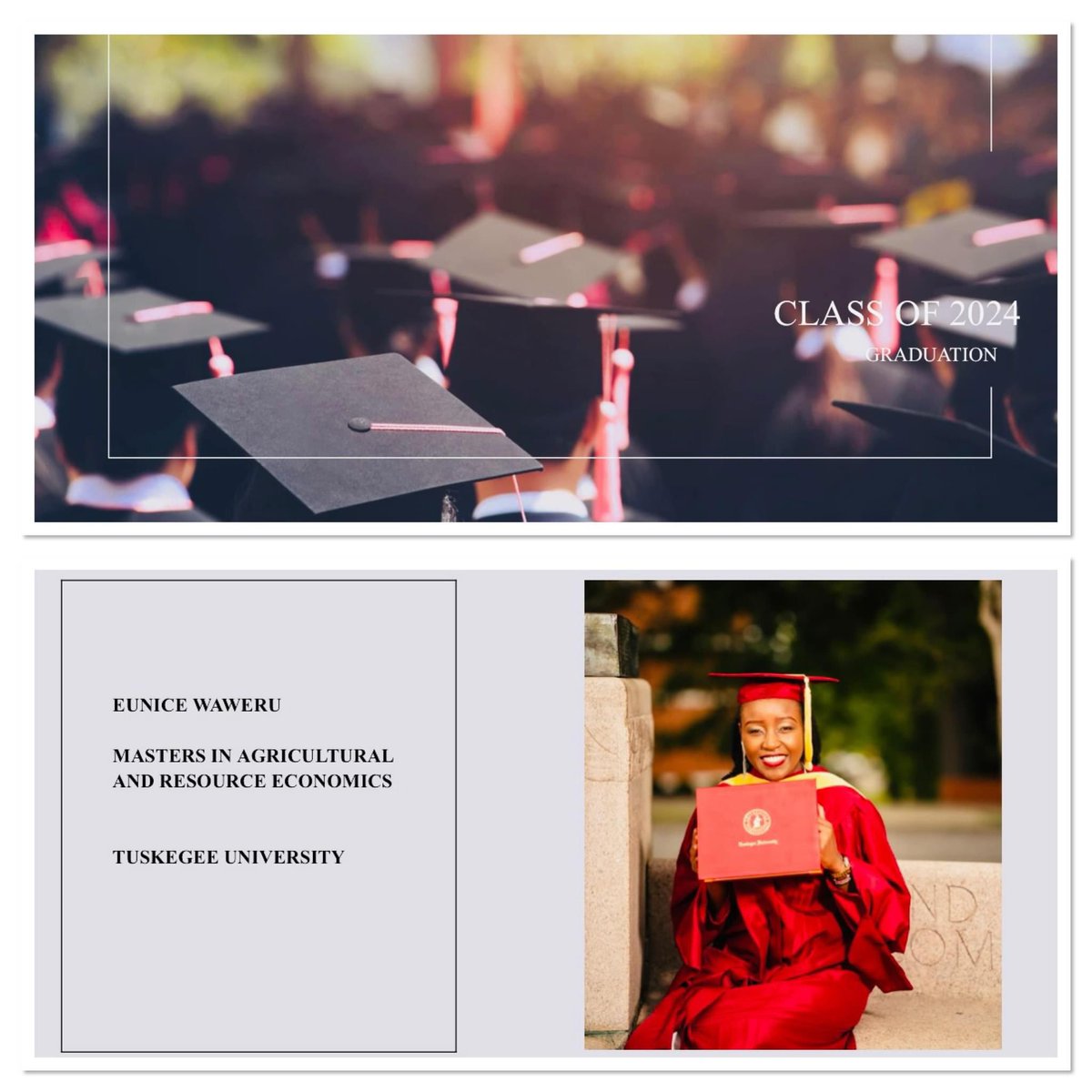 students_kenya's tweet photo. "Education is the passport to the future, for tomorrow belongs to those who prepare for it today." Malcolm X 
Eunice Wawer, Congratulations on your Graduation! Your KESID Family celebrates  you!  @phylisjerono , @KenyaembassyDC , @roselinenjogu , @Bettymuganda17 , @machoguezekiel https://t.co/MH6dp0aKyu