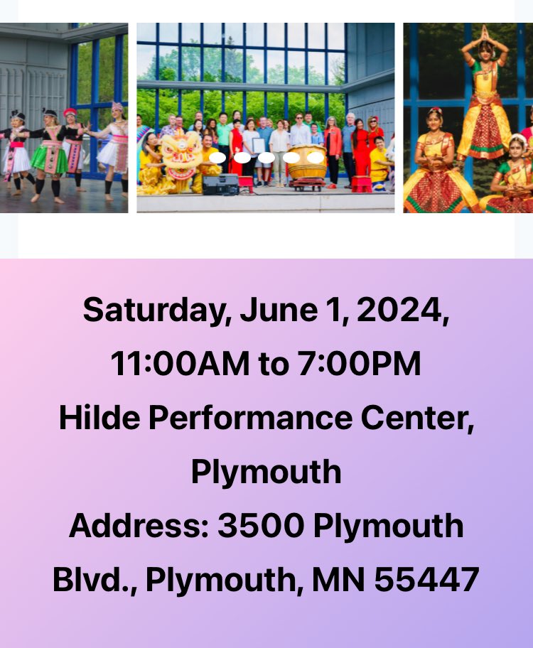 GinnyKlevorn's tweet photo. @PlymouthMN_gov Hilde Center Asian Fair is underway! 🎼🥗🥙🍱🍦🍨🎉celebrating the many different Asian communities across the NW Metro Area! Come join the fun open until 7 tonight! https://t.co/p24u0jgCRE
